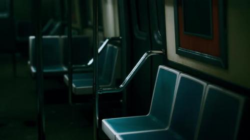 Videohive - Subway Wagon is Empty Because of the Coronavirus Outbreak in the City - 37168905 - 37168905