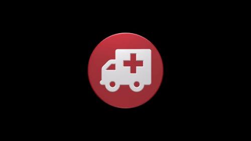 Videohive - Ambulance Icon Rotating - 37171036 - 37171036