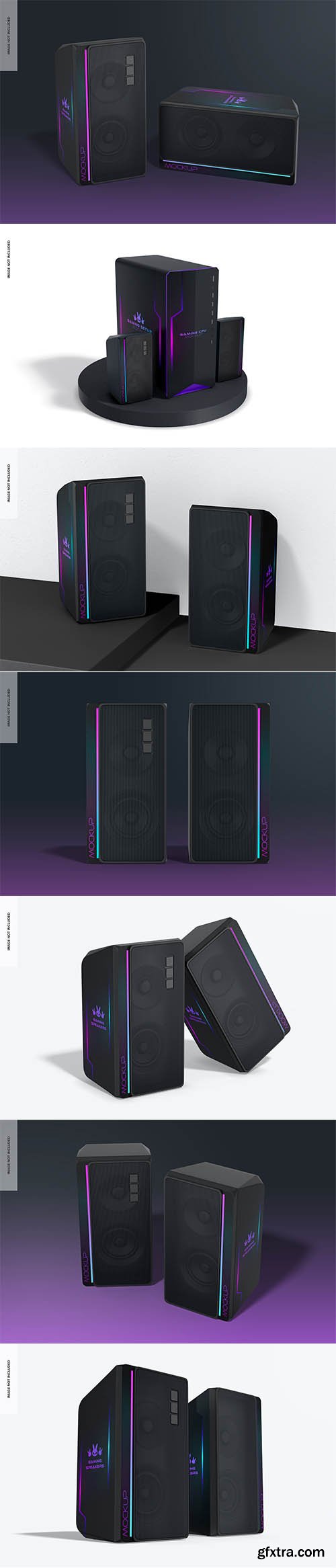 Gaming speakers mockup