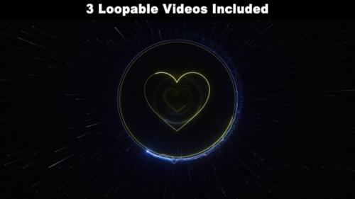 Videohive - Heart Emoji Neon, Social Media Reaction Package, Loopable - 37120653 - 37120653