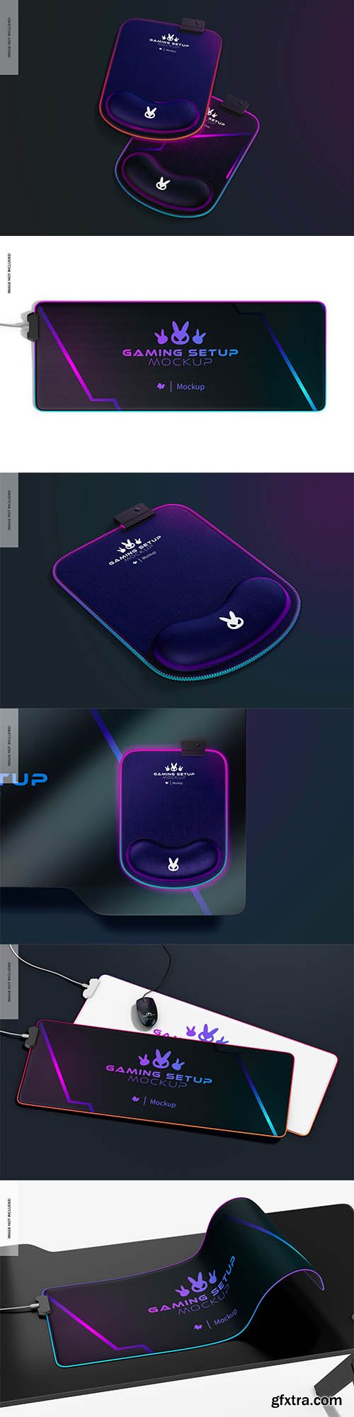 Led mouse pad mockup