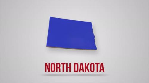 Videohive - Animated Line Map Showing the State of North Dakota From the United State of America - 37120830 - 37120830