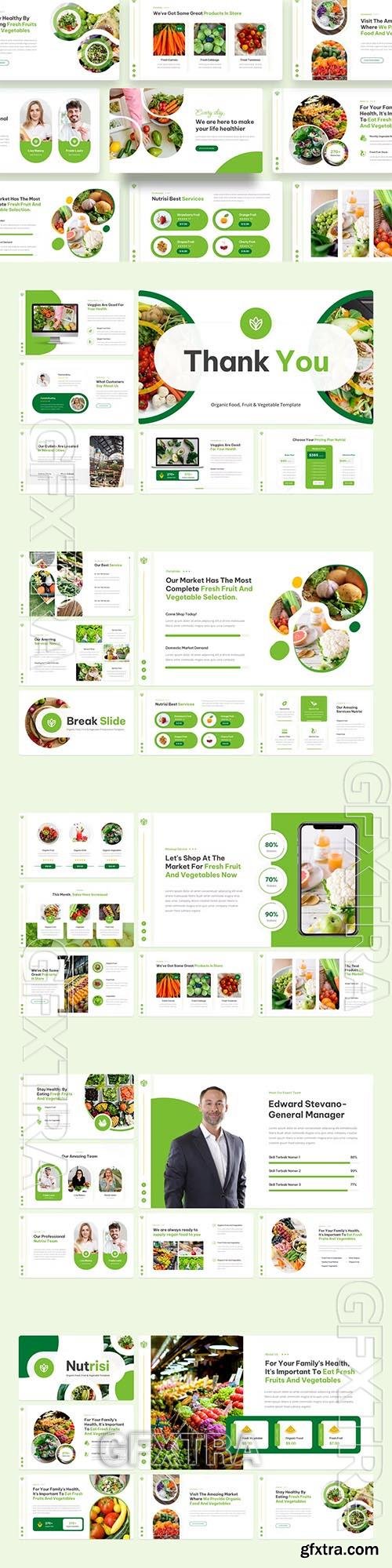 Organic Food, Fruit & Vegetable Powerpoint, Keynote and Google Slides