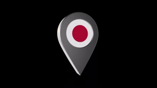 Videohive - 3d Animation Map Navigation Pointer With Japan Flag With Alpha Channel - 2K - 37122189 - 37122189