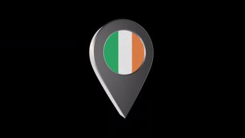 Videohive - 3d Animation Map Navigation Pointer With Ireland Flag With Alpha Channel - 2K - 37122200 - 37122200