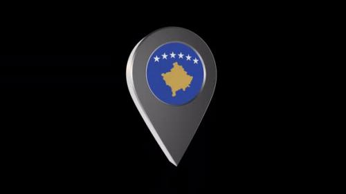 Videohive - 3d Animation Map Navigation Pointer With Kosovo Flag With Alpha Channel - 2K - 37128903 - 37128903