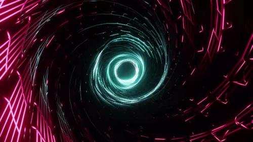 Videohive - Space Cyberpunk Tunnel Vj Loop Background 4K - 37129050 - 37129050