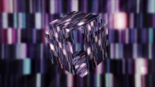 Videohive - Shimmering 3D cube in cyberspace - 37130025 - 37130025