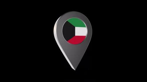 Videohive - 3d Animation Map Navigation Pointer With Kuwait Flag With Alpha Channel - 2K - 37128902 - 37128902