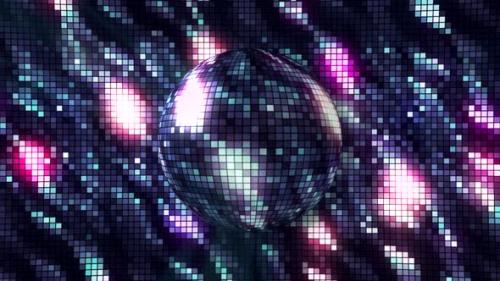 Videohive - Disco ball with beautiful color shimmers on repeating background - 37130041 - 37130041