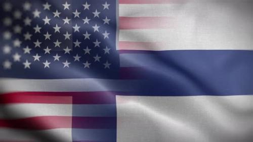 Videohive - USA Finland Flag Loop Background 4K - 37130250 - 37130250