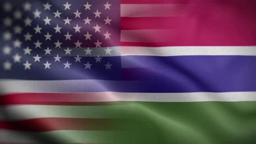 Videohive - USA Gambia Flag Loop Background 4K - 37130255 - 37130255