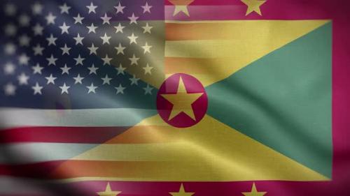 Videohive - USA Grenada Flag Loop Background 4K - 37130267 - 37130267