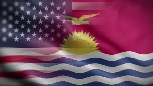 Videohive - USA Kiribati Flag Loop Background 4K - 37130288 - 37130288