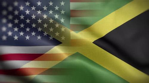 Videohive - USA Jamaica Flag Loop Background 4K - 37130292 - 37130292