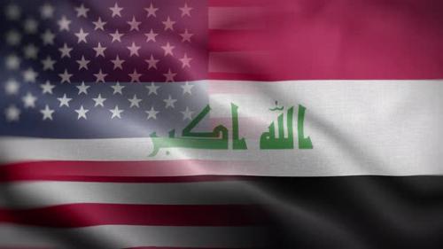 Videohive - USA Iraq Flag Loop Background 4K - 37130293 - 37130293