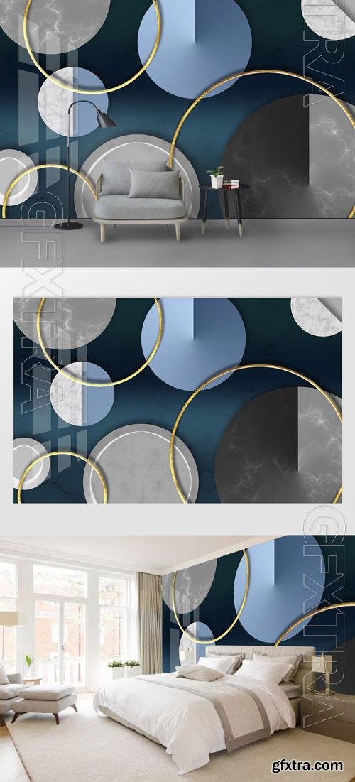 Modern geometric circular marble texture background wall