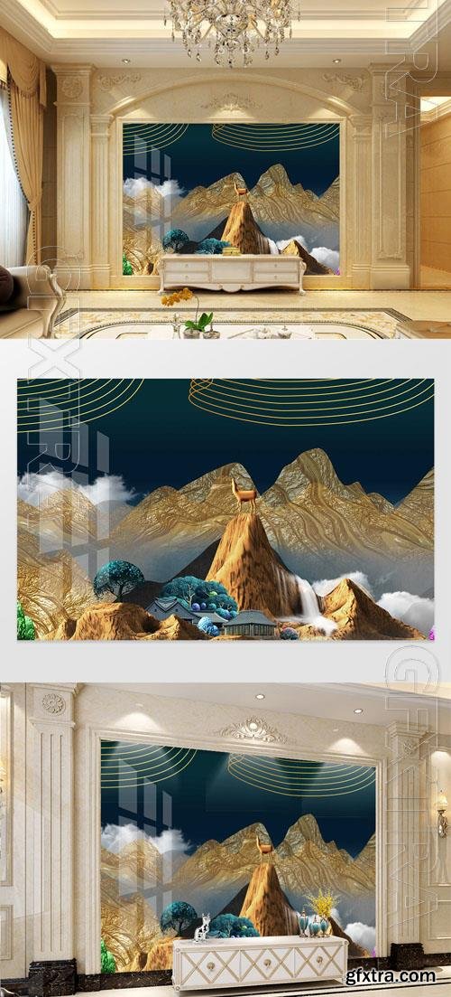 Landscape light luxury background wall