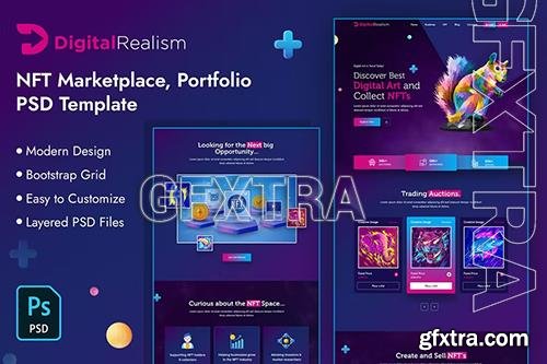 Digital Realism | NFT Marketplace PSD Template 795XTCK