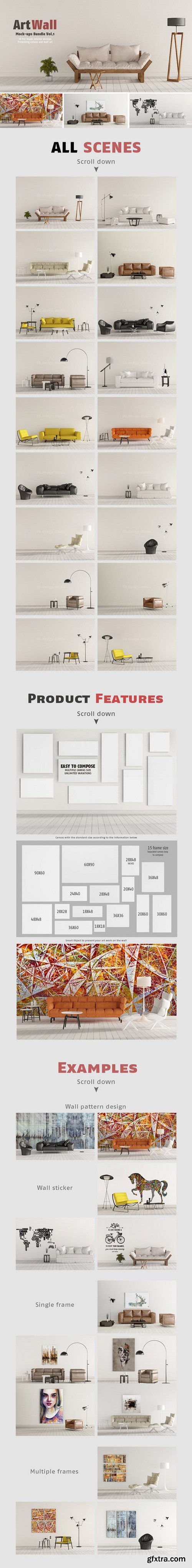 Art Wall Mock-ups Bundle VOL.1