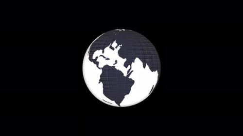 Videohive - Flat design spinning Earth isolated on black. Animation of planet Earth. Flat design Vd 1737 - 37103846 - 37103846