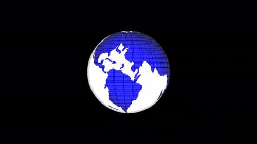 Videohive - Flat design spinning Earth isolated on black. Animation of planet Earth. Flat design Vd 1736 - 37103847 - 37103847