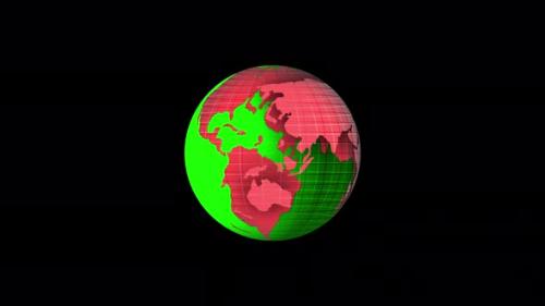 Videohive - Flat design spinning Earth isolated on black. Animation of planet Earth. Vd 1739 - 37103851 - 37103851