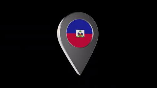 Videohive - 3d Animation Map Navigation Pointer With Haiti Flag With Alpha Channel - 2K - 37118674 - 37118674