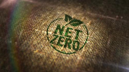 Videohive - Net zero and eco friendly symbol sign stamp on linen sack - 37118921 - 37118921