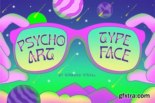 Psychoart Typeface - psychedelic font