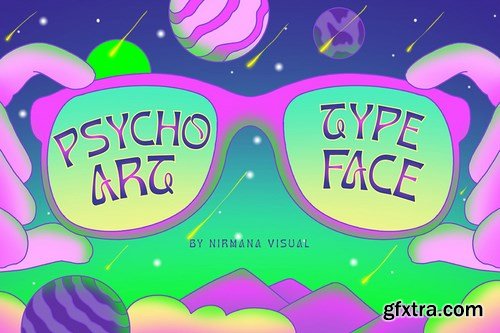 Psychoart Typeface - psychedelic font