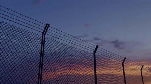 Videohive - Endless Chainlink Fences Sunset - 37123855 - 37123855