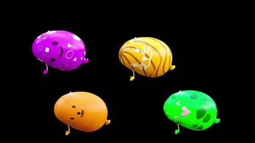 Videohive - 45 Easter Day Eggs Dancing 4K - 37126363 - 37126363