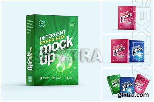 Detergent Box Packaging Mockup Set F5NBVUD