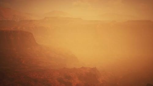 Videohive - Grand Canyon National Park in Fog at Sunset - 37096375 - 37096375