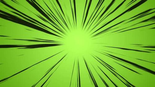 Videohive - Anime Tunnel Zoom Black Lines Green Background - 37104412 - 37104412