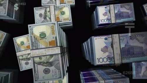 Videohive - US Dollar and Kazakhstan Tenge money exchange loop - 37050761 - 37050761