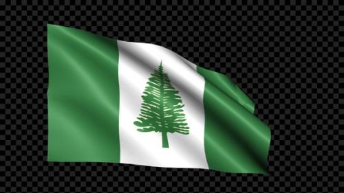 Videohive - Norfolk Island Flag Blowing In The Wind - 37061006 - 37061006