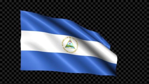 Videohive - Nicaragua Flag Blowing In The Wind - 37061016 - 37061016