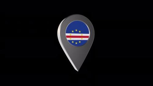 Videohive - 3d Animation Map Navigation Pointer With Cape Verde Flag With Alpha Channel - 4K - 37083043 - 37083043