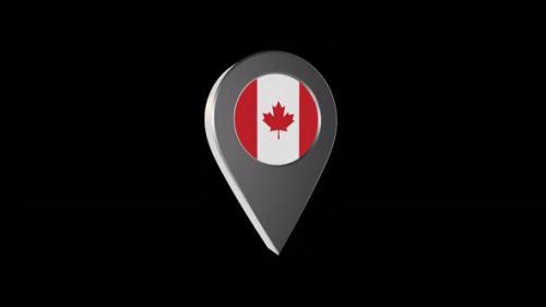 Videohive - 3d Animation Map Navigation Pointer With Canada Flag With Alpha Channel - 4K - 37083049 - 37083049