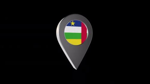 Videohive - 3d Animation Map Navigation Pointer With Central African Republic Flag With Alpha Channel - 2K - 37083050 - 37083050