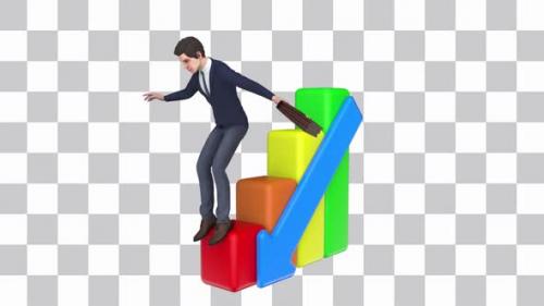 Videohive - Businessman Balancing On A Graph Looped - 37083461 - 37083461