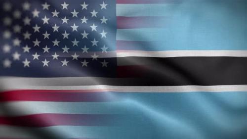 Videohive - USA Botswana Flag Loop Background 4K - 37087085 - 37087085