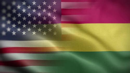 Videohive - USA Bolivia Flag Loop Background 4K - 37087091 - 37087091