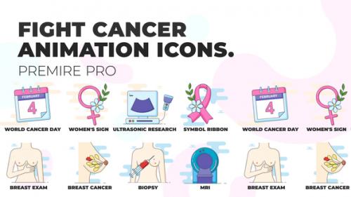 Videohive - Fight cancer - Animation Icons (MOGRT) - 37186085 - 37186085