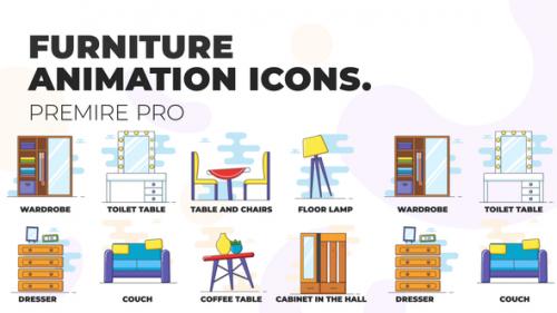 Videohive - Furniture - Animation Icons (MOGRT) - 37186386 - 37186386