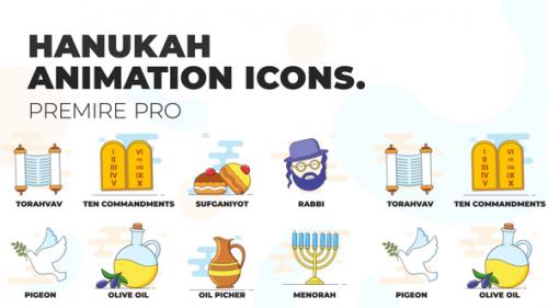 Videohive - Hanukah - Animation Icons (MOGRT) - 37186458 - 37186458