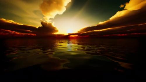 Videohive - Twilight Sky in Colorful Bright Sunlight Reflects Off on the Water Surface - 37188518 - 37188518