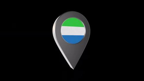 Videohive - 3d Animation Map Pointer With Sierra Leone Flag With Alpha Channel - 2K - 37215477 - 37215477
